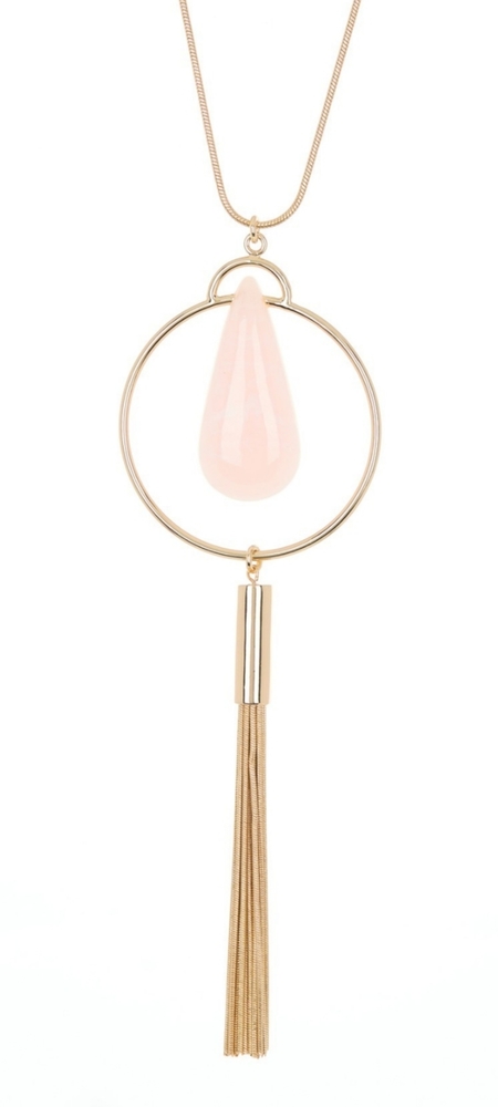 Trina Turk Circle Gem Tassel Necklace - Picture 4 of 7